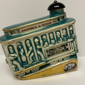 Vintage 1968 Ezra Brooks Powell & Hyde Trolley Car Train Whiskey Decanter Bottle